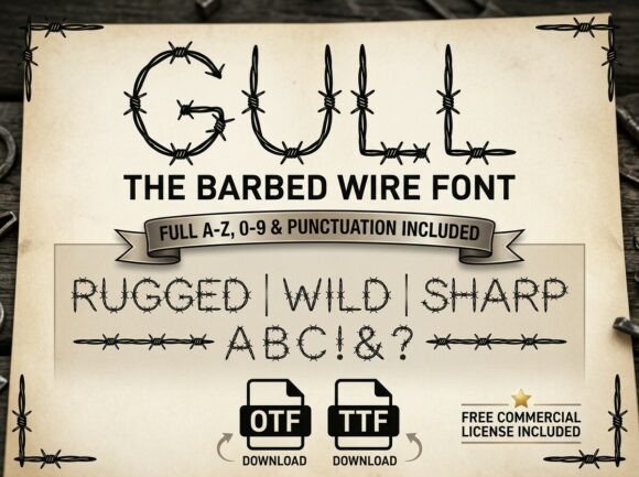 Introducing Gull: The Barbed Wire Typeface for Edgy Branding