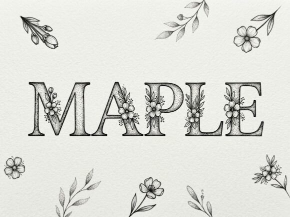 Maple: A Stippled Floral Display Font for Artisan Designs