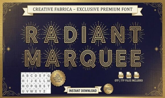 Radiant Marquee: A Premium Display Font for Grand Designs